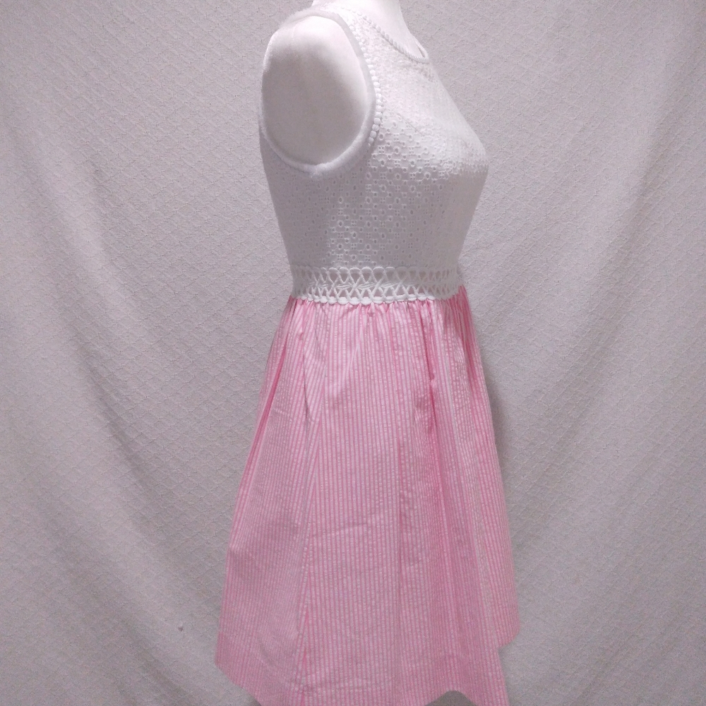 Lilly Pulitzer Alivia Havana Pink Yarn Dye Seersucker Dress with Pockets - Picture 6 of 12
